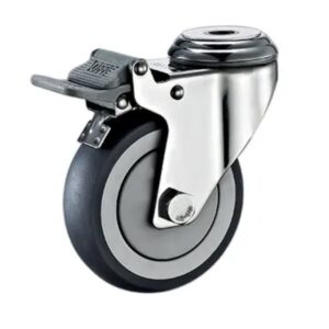 Shopping cart caster 5'' Dia Bolt hole total lock